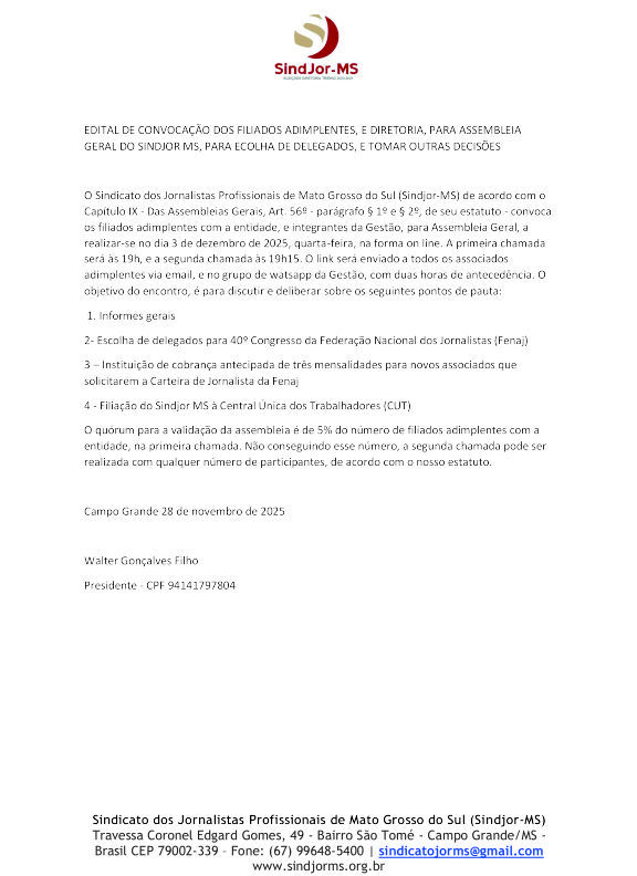 Assembleia Geral de Dezembro de 20256
