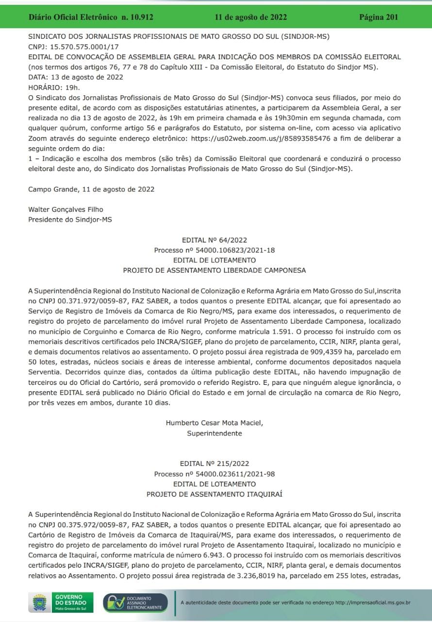 Edital de convocação de Assembleia Geral para indicação de comissão eleitoral
