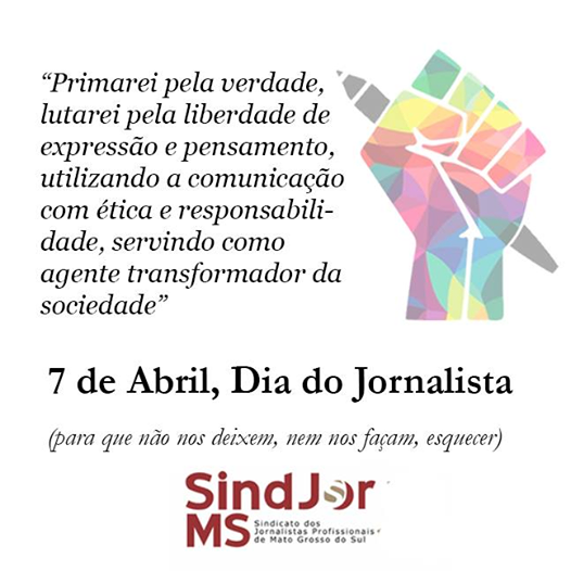 Mensagem pelo Dia do Jornalista, 7 de Abril